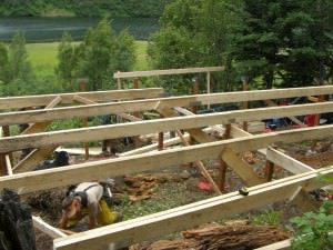 Building the deck for the yurt